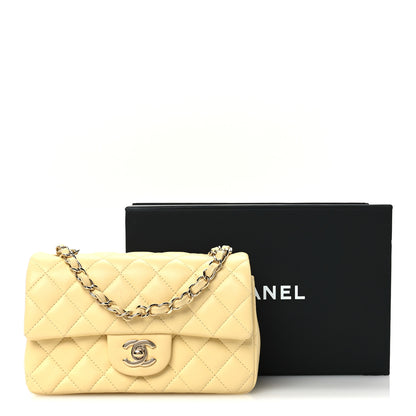 Chanel Lambskin Quilted Mini Rectangular Flap Light Yellow 12 of 12