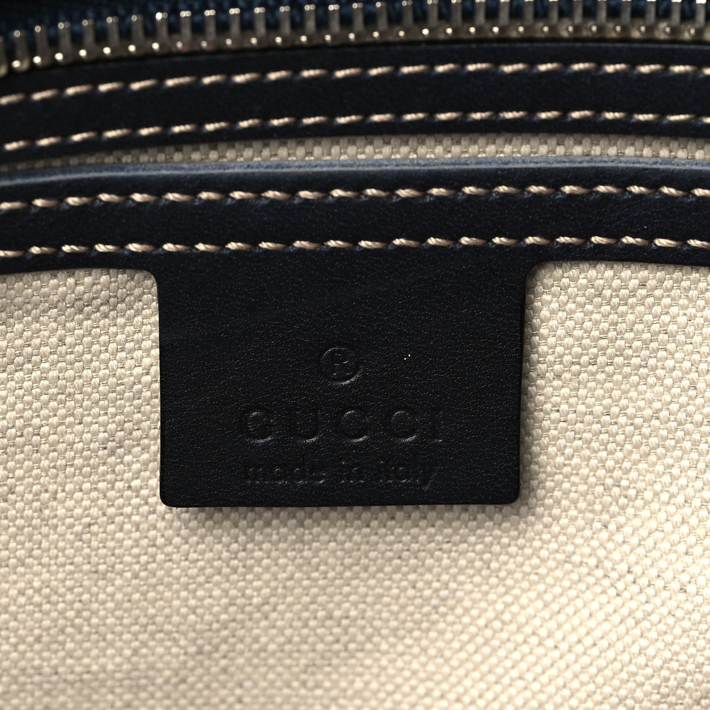 GG Supreme Monogram Medium Zippered Shopping Tote Navy