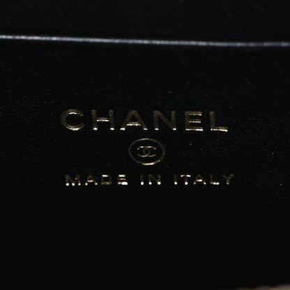 Chanel Tweed Quilted Small Vanity Case With Chain Black Purple Green Red 6 of 10