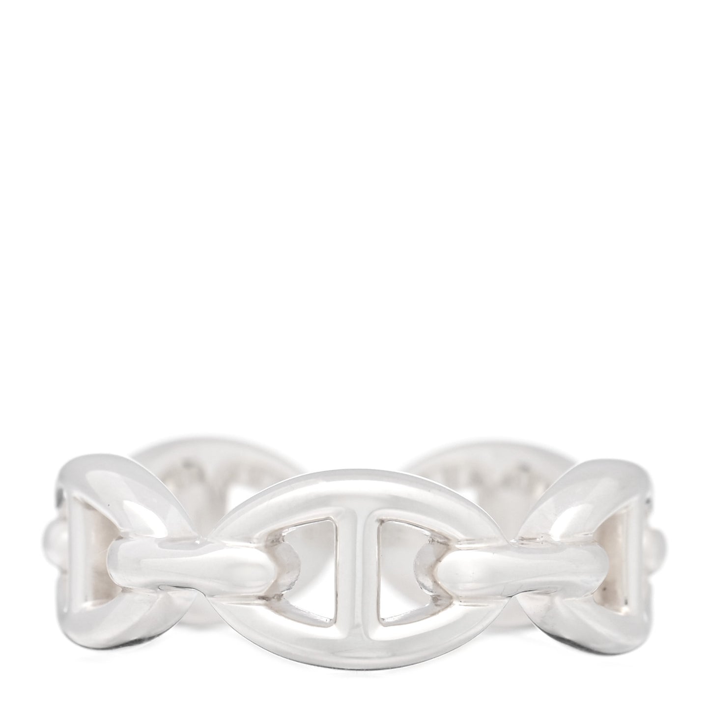 Sterling Silver PM Chaine d'Ancre Enchainee Band Ring 53 6.5