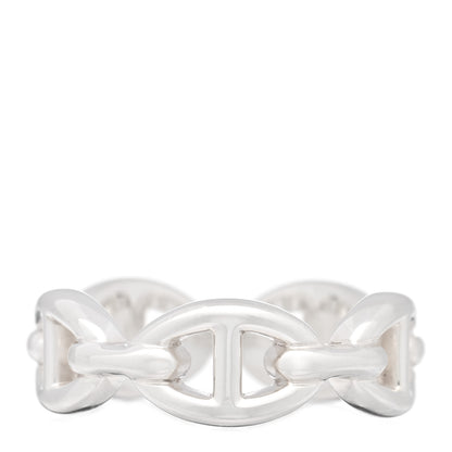 Hermes Sterling Silver PM Chaine d'Ancre Enchainee Band Ring 53 6.5 1 of 6