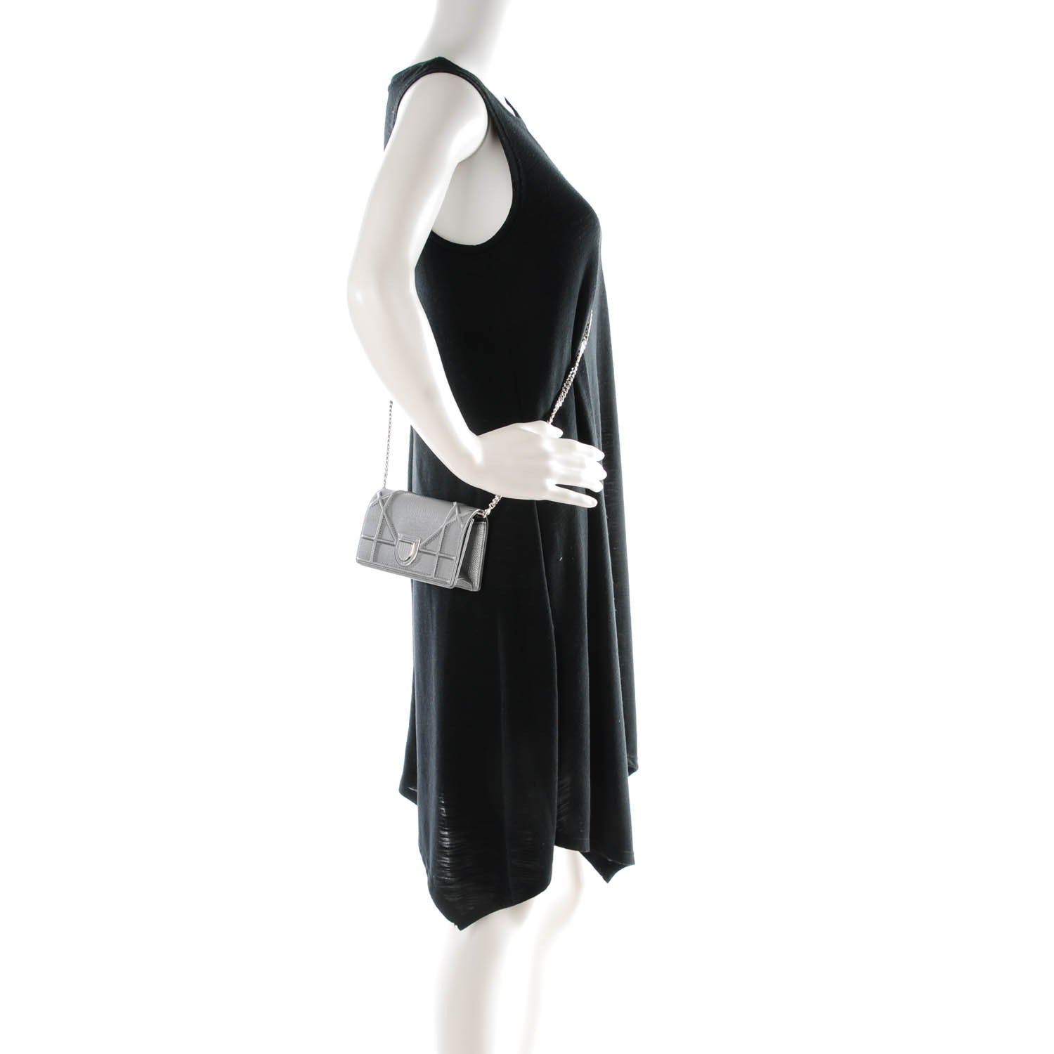 Christian Dior Metallic Grained Calfskin Baby Diorama Flap Bag 2 of 8