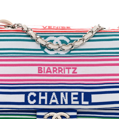 Chanel Mixed Fibers Lambskin Venise Biarritz Flap Bag Multicolor White 8 of 11