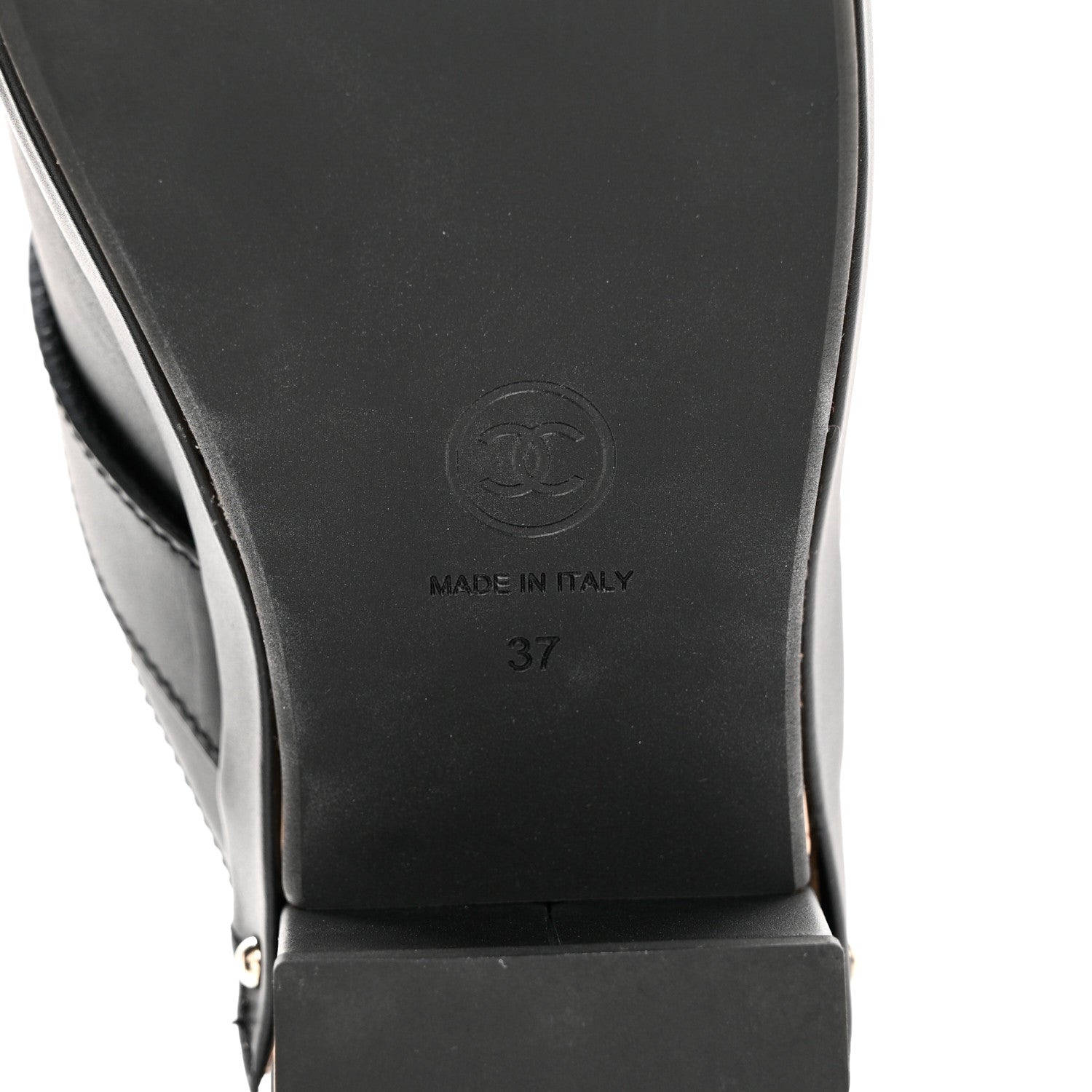 Chanel Calfskin CC Turn Lock Clogs 37 Black 6 of 9