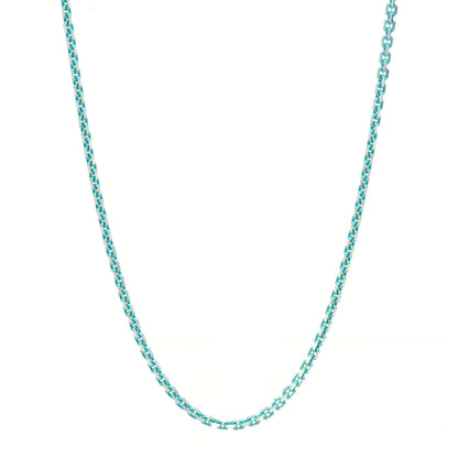Tiffany Sterling Silver Enamel 2.5mm Chain Necklace Blue 30" 1 of 6