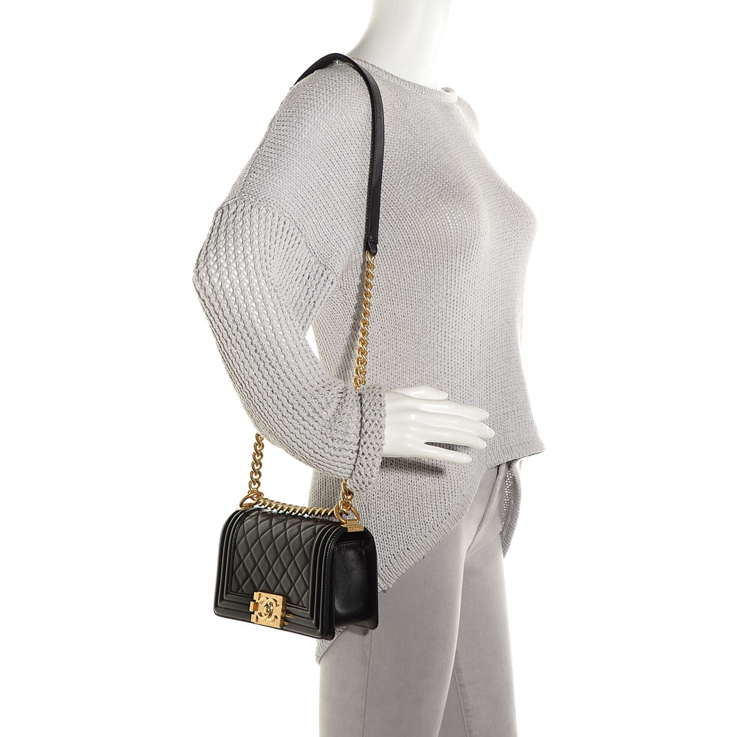 Chanel Lambskin Quilted Small Boy Flap Black 2 of 7