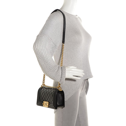 Chanel Lambskin Quilted Small Boy Flap Black 2 of 7