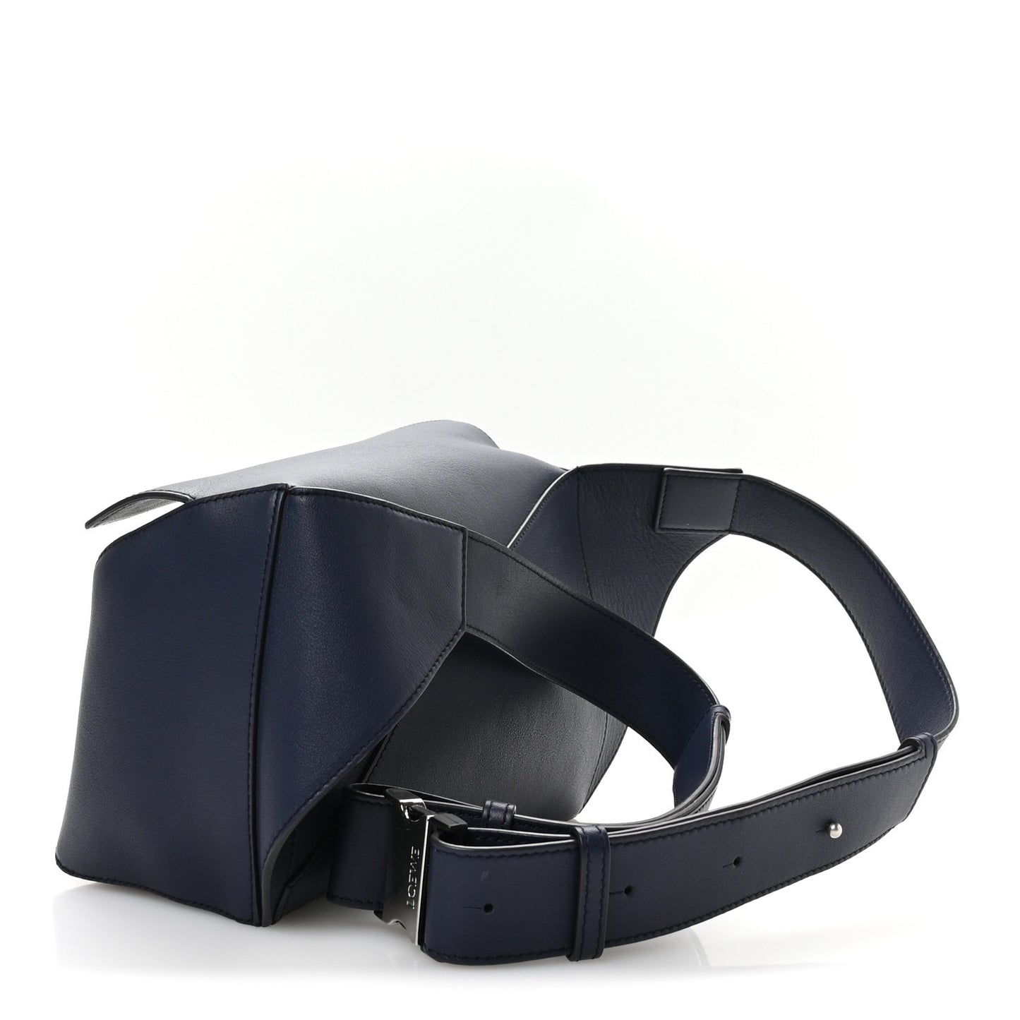 Calfskin Small Puzzle Edge Bumbag Navy Blue
