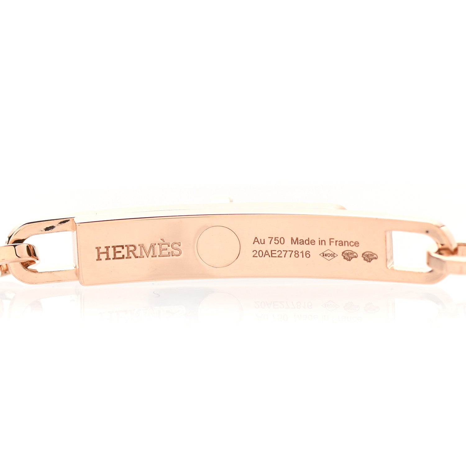 Hermes 18K Rose Gold Diamond Pave Kelly Chaine Choker Necklace 4 of 5