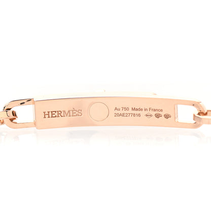 Hermes 18K Rose Gold Diamond Pave Kelly Chaine Choker Necklace 4 of 5