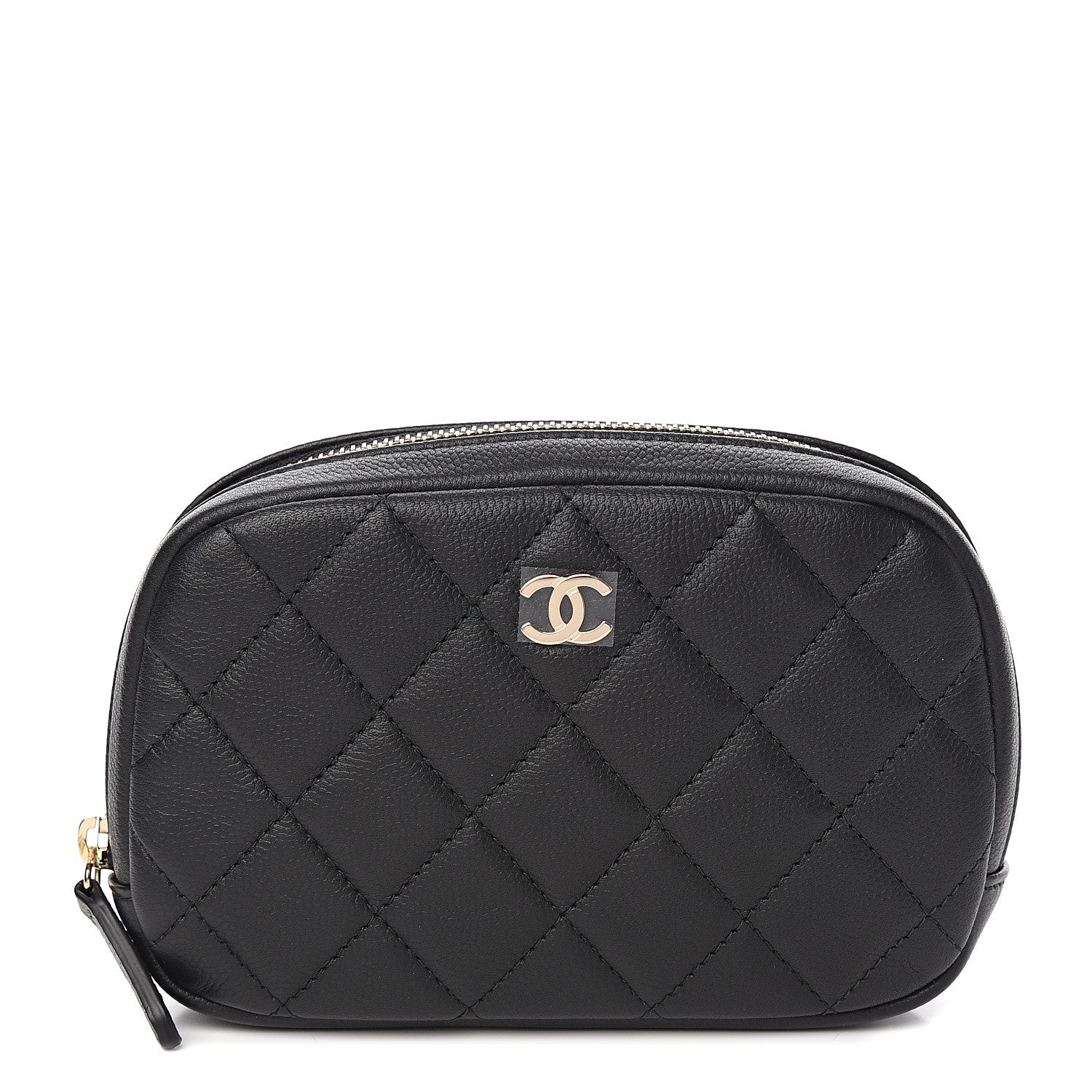 Chanel Caviar Quilted Small Curvy Pouch Cosmetic Case Black 1 of 7