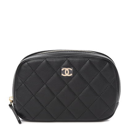 Chanel Caviar Quilted Small Curvy Pouch Cosmetic Case Black 1 of 7
