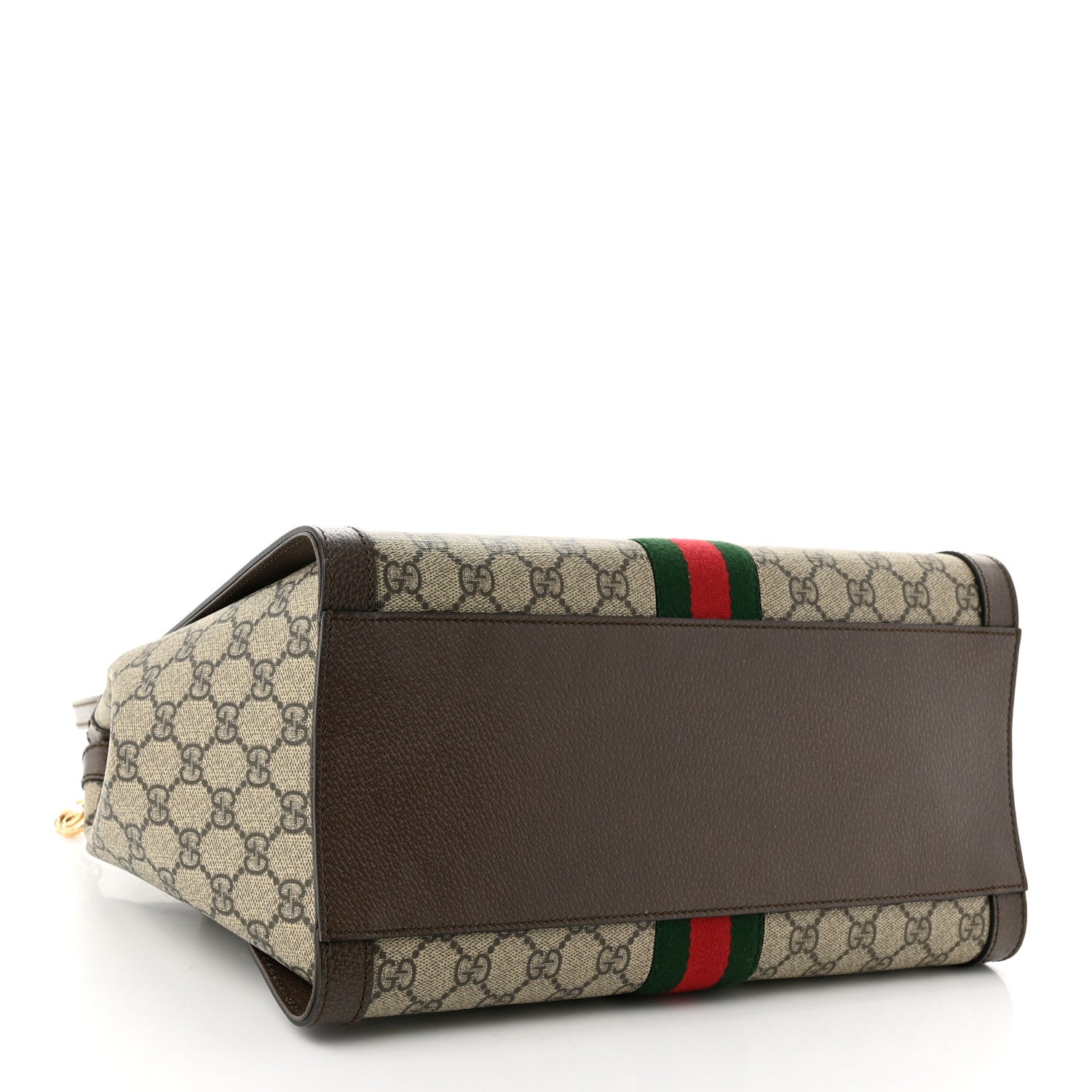 Gucci GG Supreme Monogram Web Medium Ophidia Tote Bag Brown 4 of 9