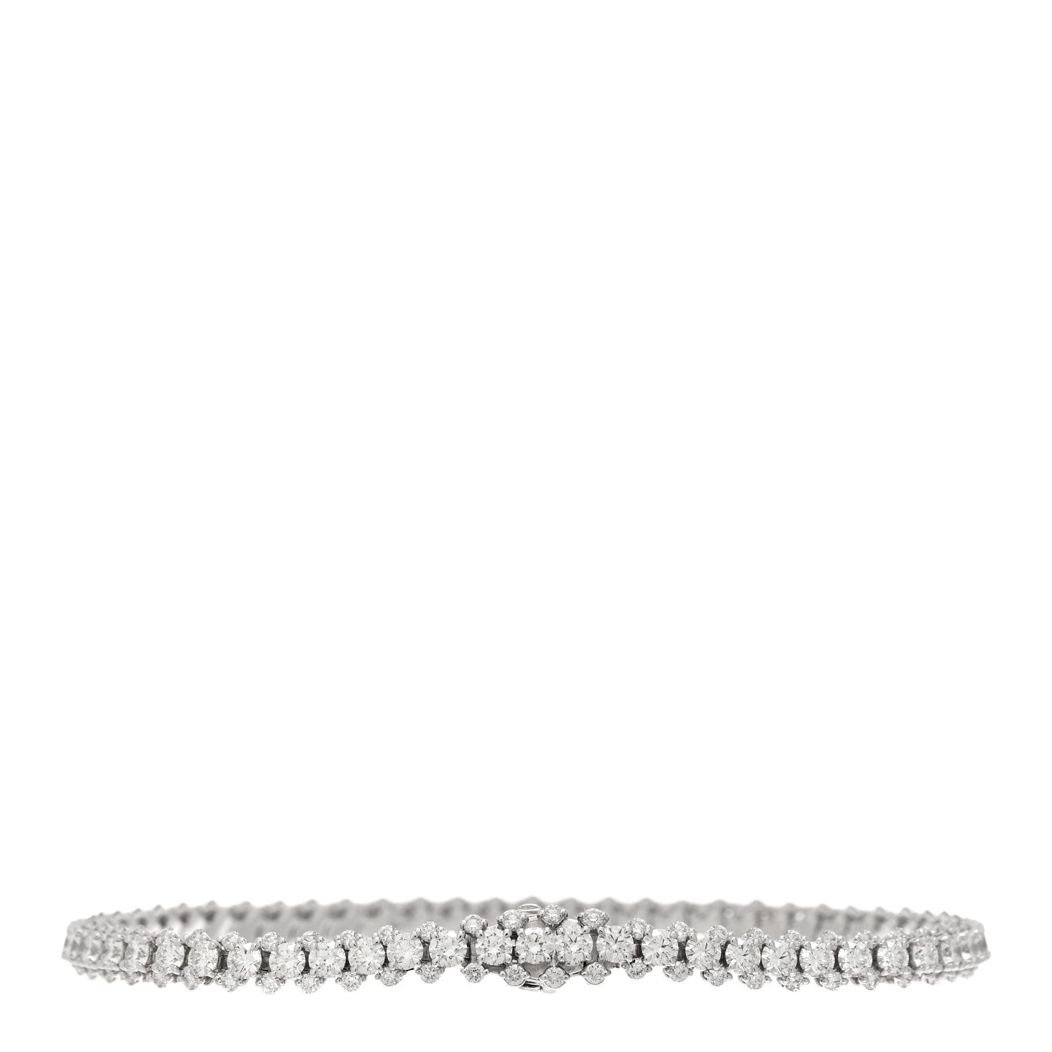 Graff 18K White Gold Diamond Triple Row Bracelet 2 of 4