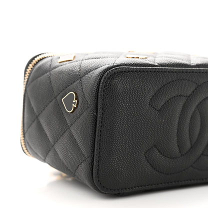 Chanel Caviar Quilted Enamel Coco Casino Small Vanity Case With Chain Black 9 of 10