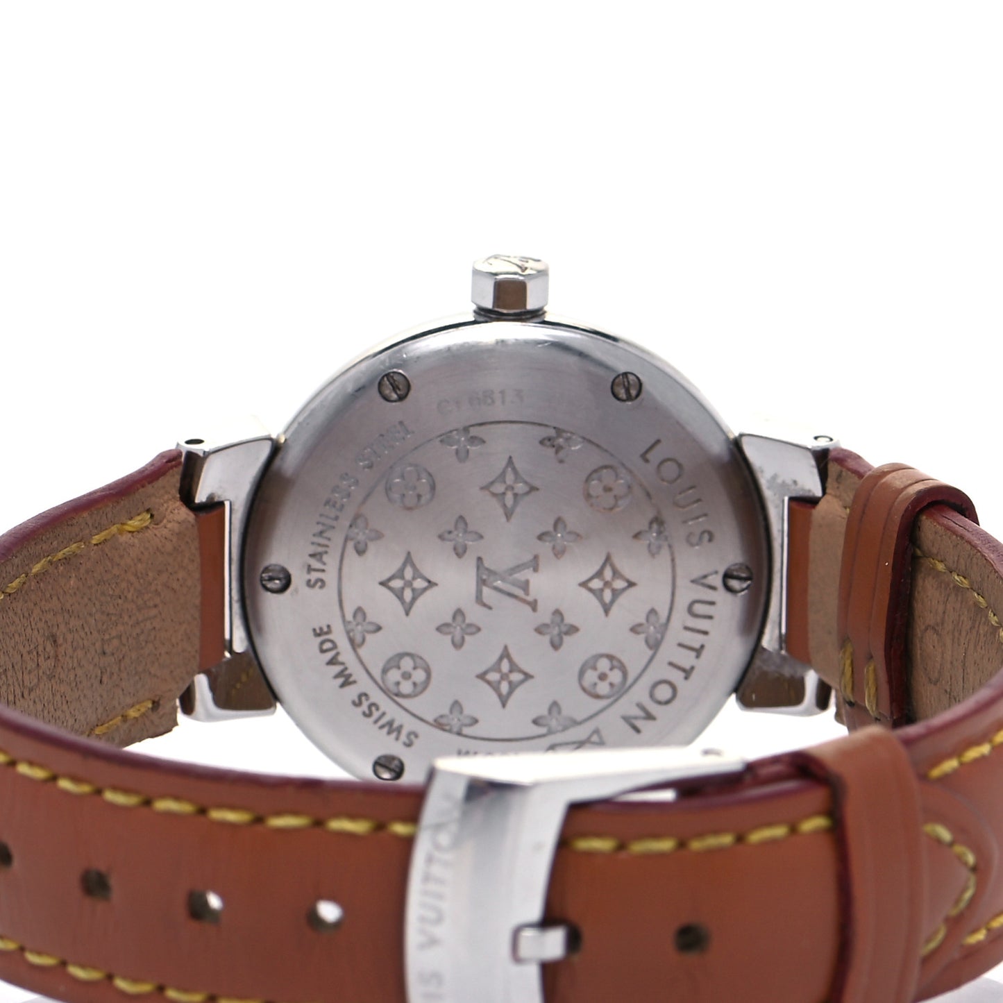 Stainless Steel Calfskin 28mm Tambour Quartz Watch