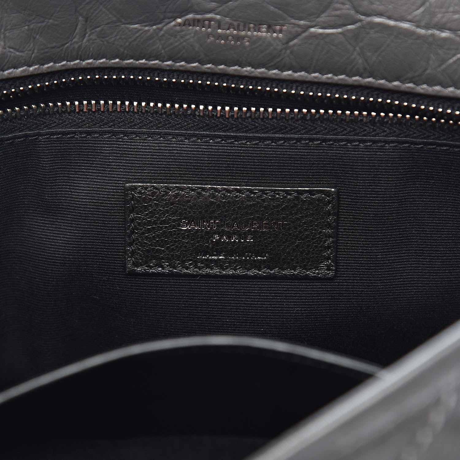 Saint Laurent Crinkled Calfskin Matelasse Monogram Medium Niki Chain Satchel Fog 7 of 12