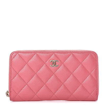 Chanel Iridescent Caviar Quilted Medium Zip Around Wallet Pink 1 of 12
