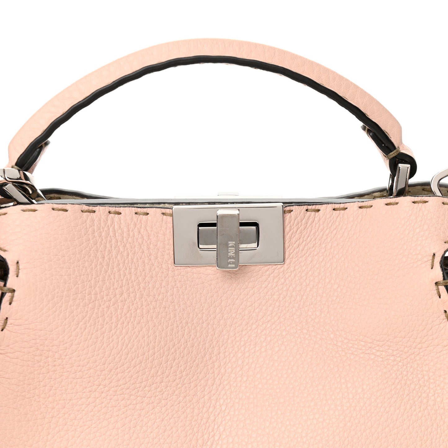 Cuoio Romano Selleria Bi-Color Medium Peekaboo Iconic Essentially Satchel Cipria Latte