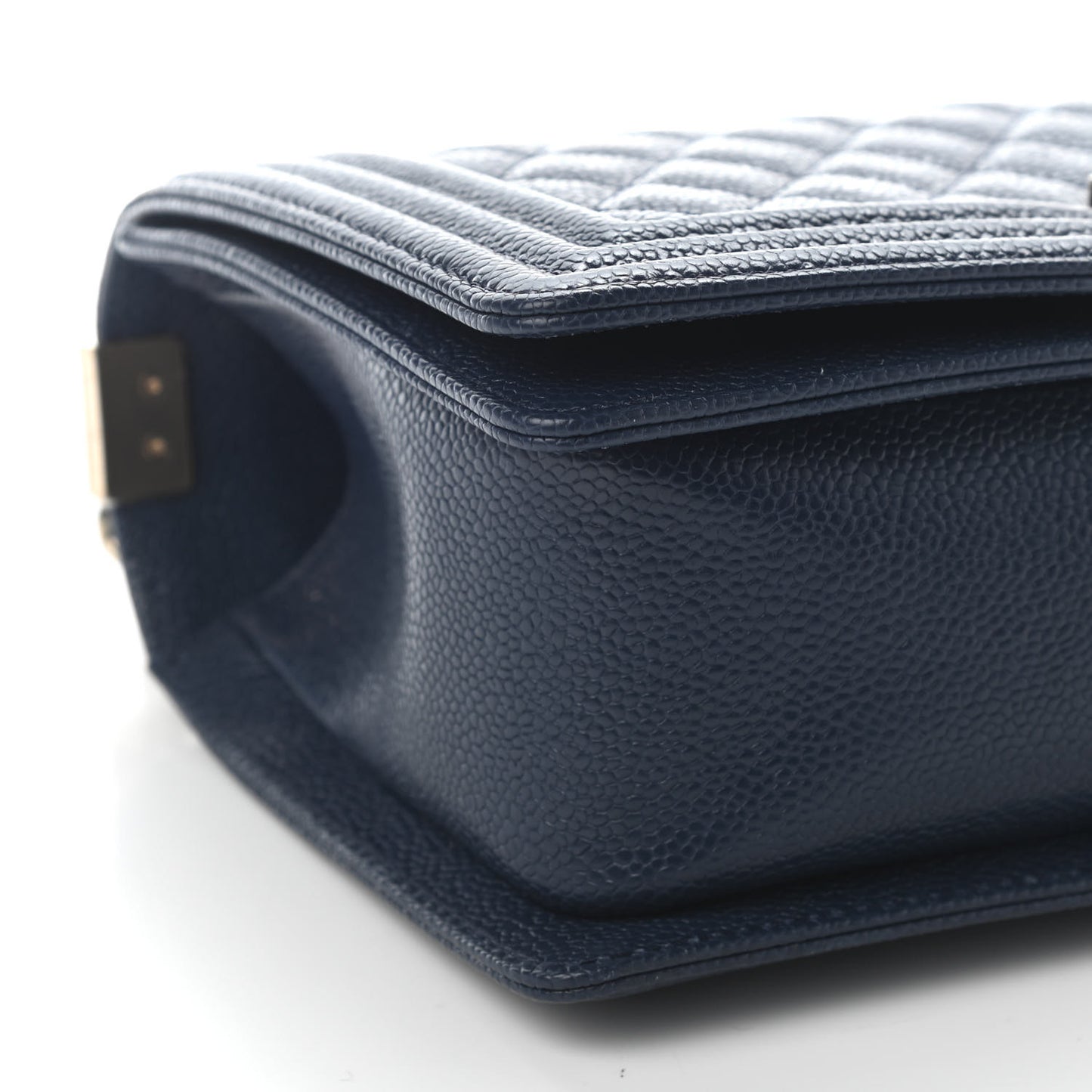Caviar Quilted Medium Boy Flap Dark Navy Blue