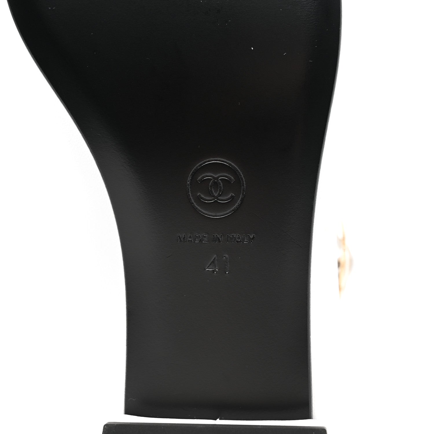 Chanel Patent Lambskin Mary Jane Flats 41 White Black 8 of 8
