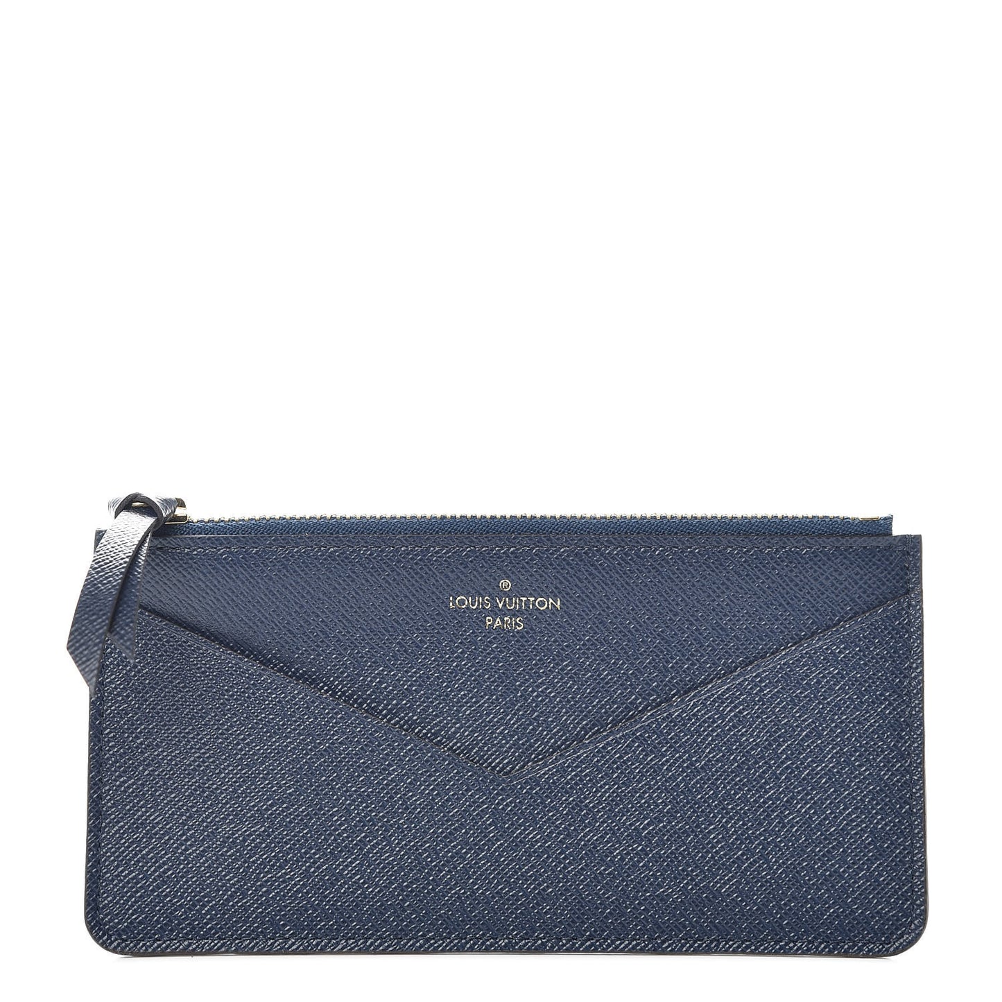 Calfskin Jeanne Wallet Zippered Insert Dark Blue