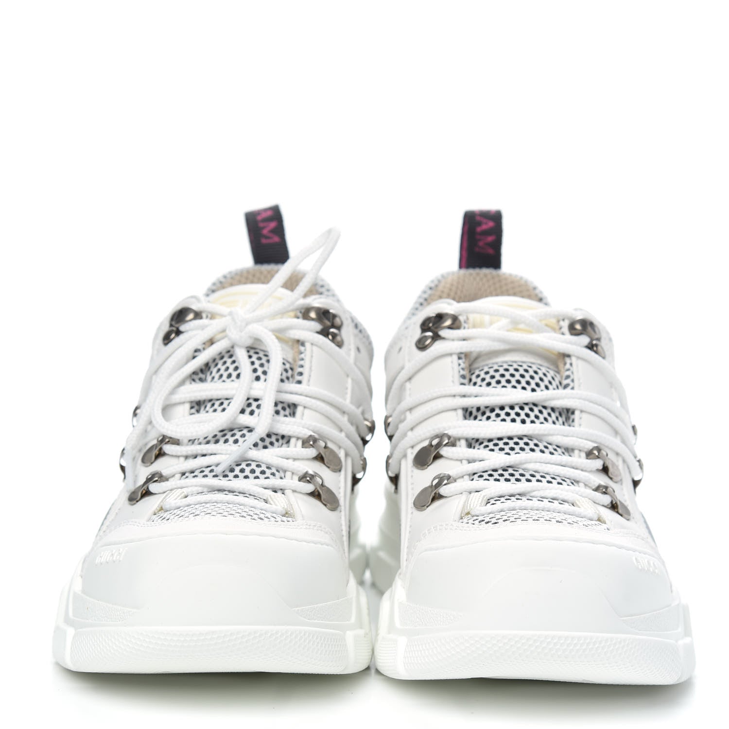 Gucci X SEGA Mesh Calfskin Suede Womens Flashtrek Sneakers 37 Great White 2 of 8