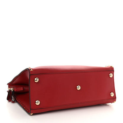Valentino Garavani Vitello Rockstud Dome Shopper Rosso Valentino 4 of 10