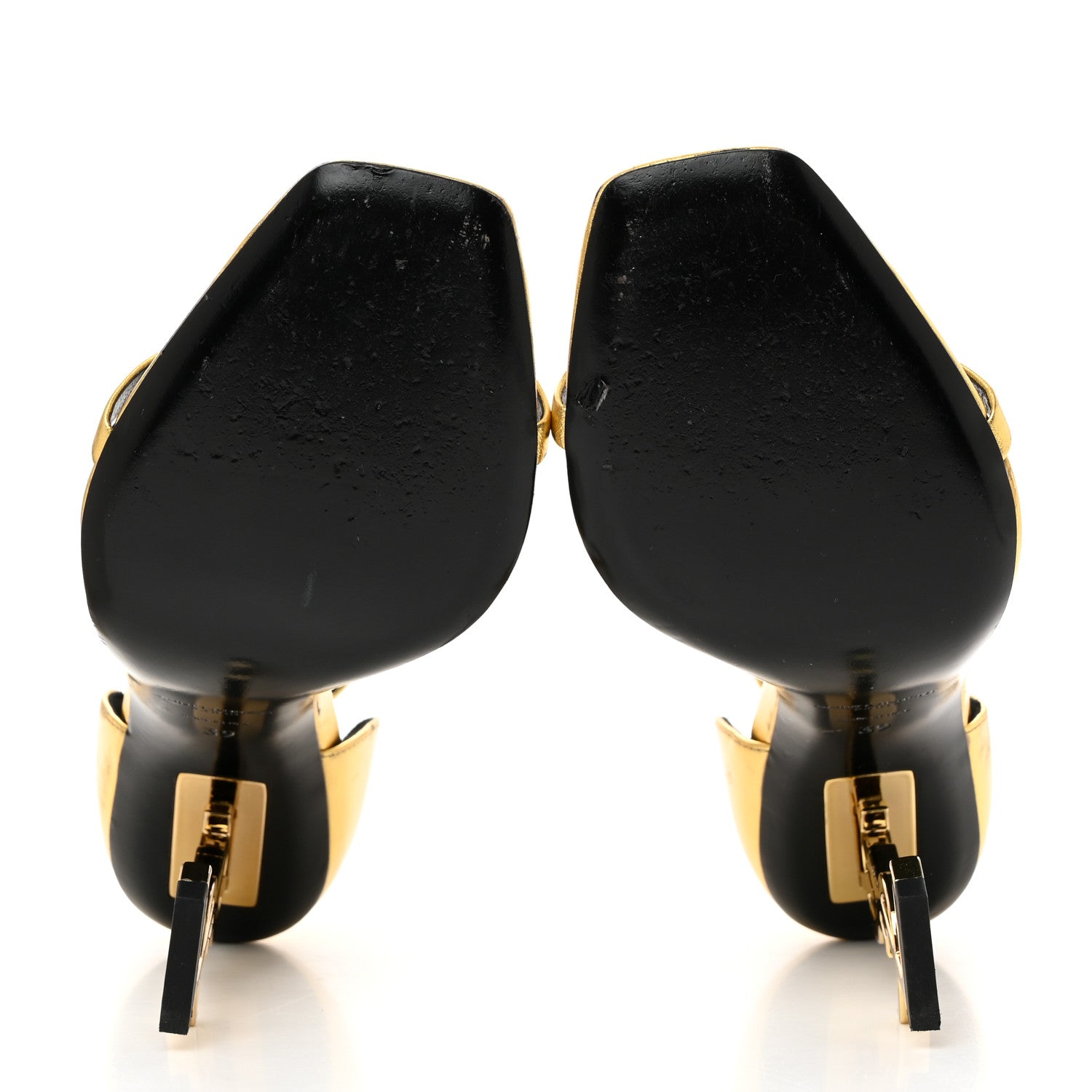 Saint Laurent Metallic Lambskin Opyum 110 Sandals 39 Oro 5 of 15