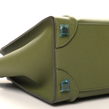 Celine Drummed Calfskin Micro Luggage Light Khaki 10 of 11