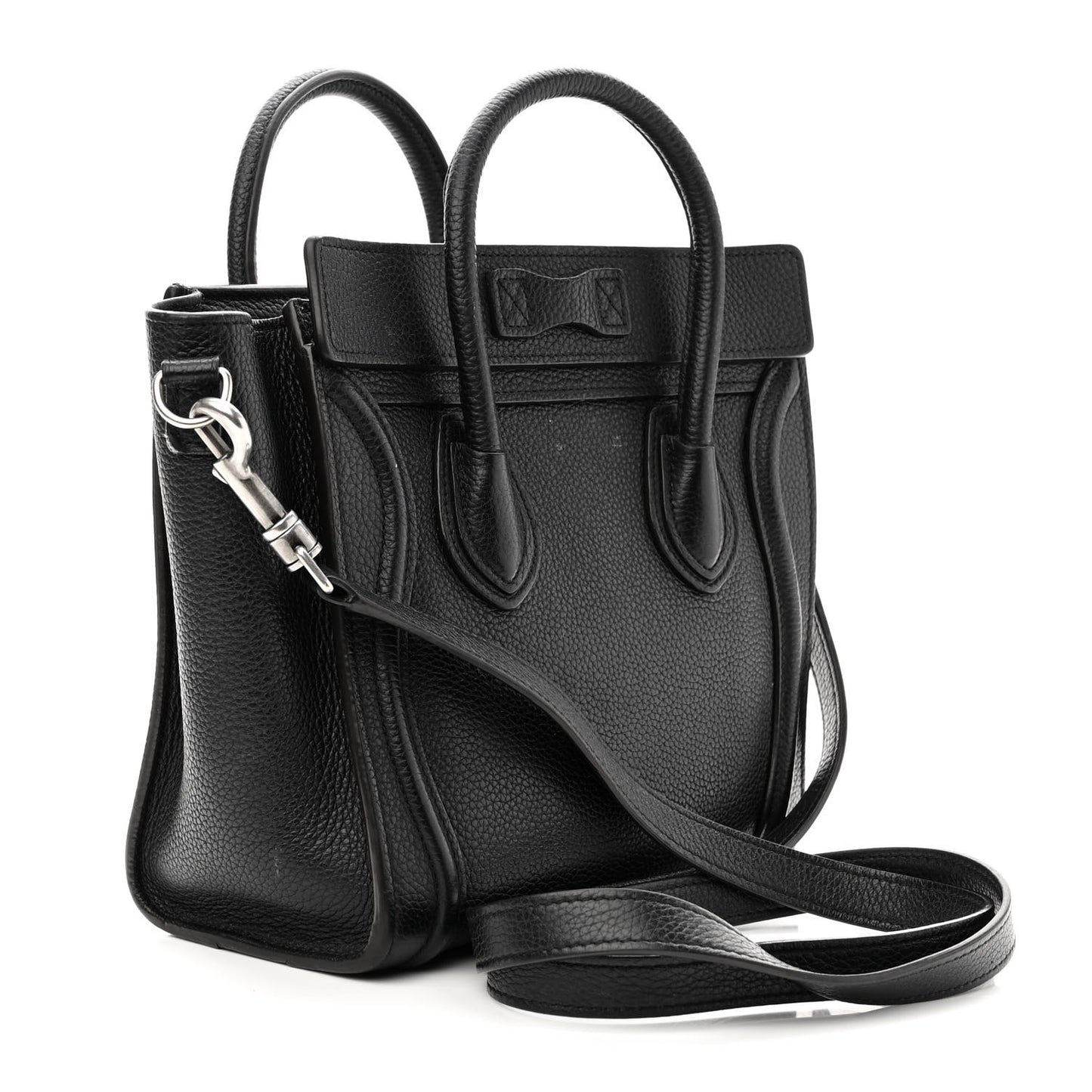 Drummed Calfskin Nano Luggage Black