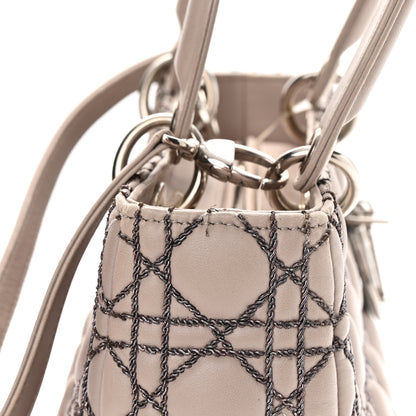 Christian Dior Lambskin Metallic Stitched Cannage Medium Lady Dior Grey Silver 19 of 20