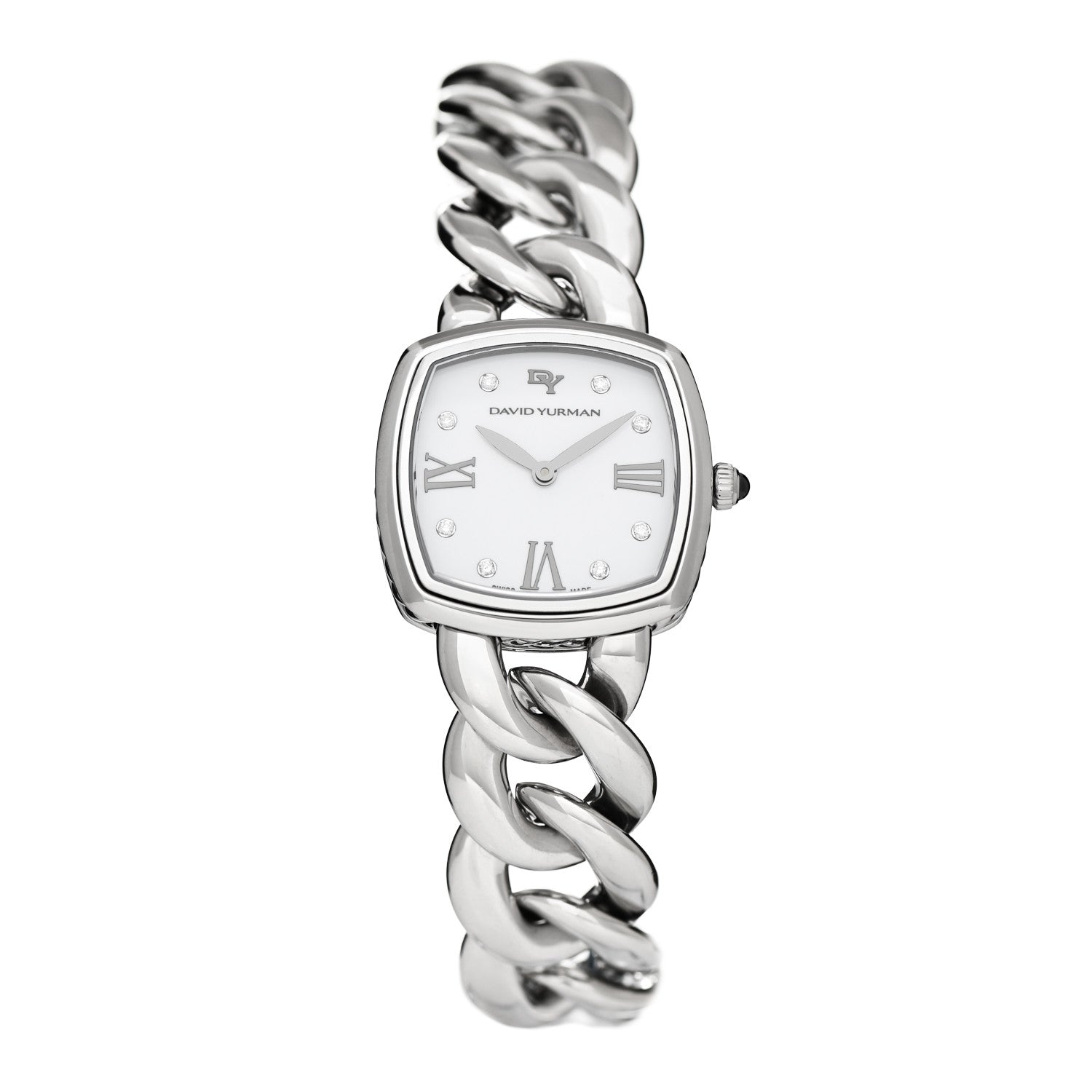 David Yurman Stainless Steel Diamond 23mm Albion Quartz Watch White 1 of 5