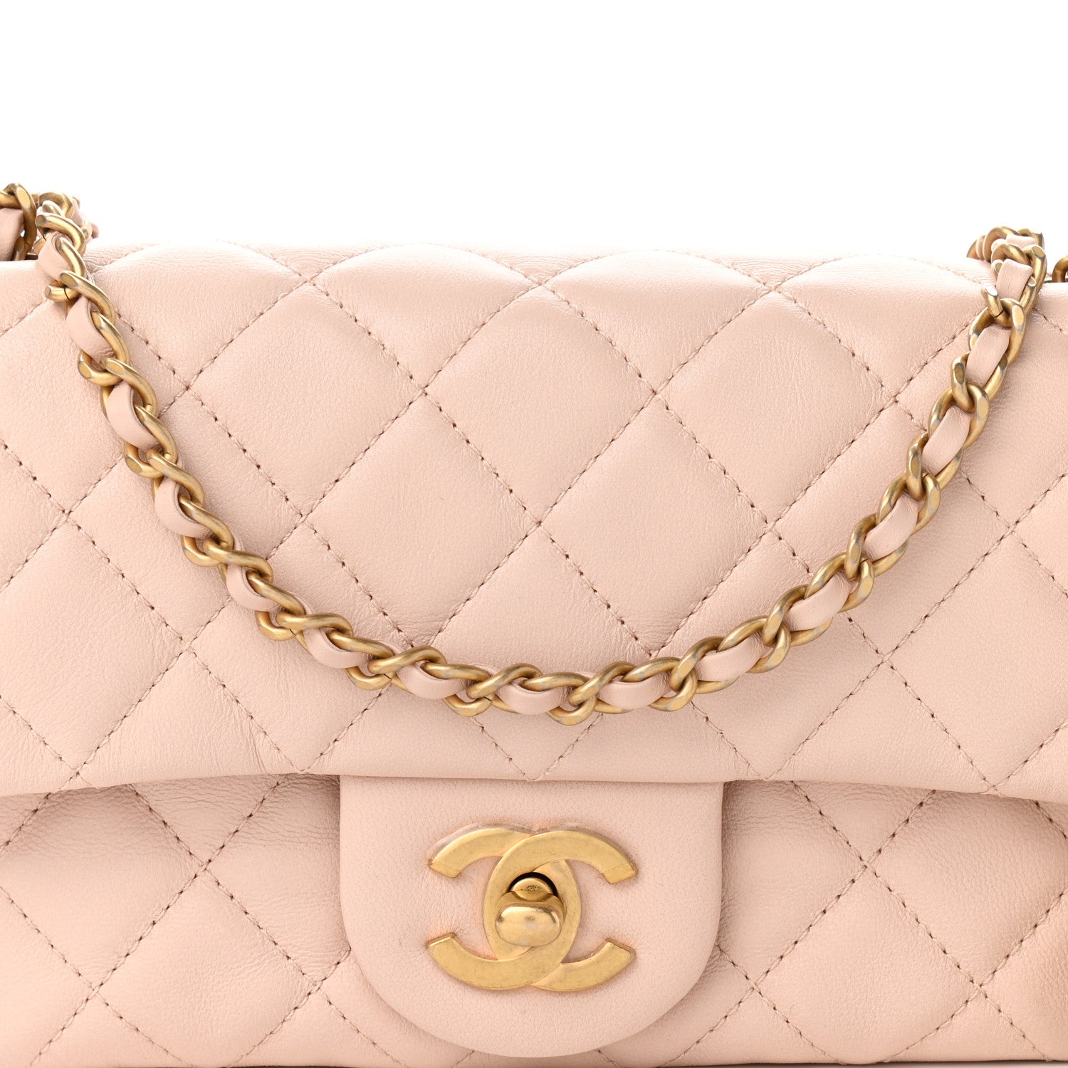 Chanel Lambskin Quilted Mini Rectangular Pearl Crush Flap Light Beige 8 of 10