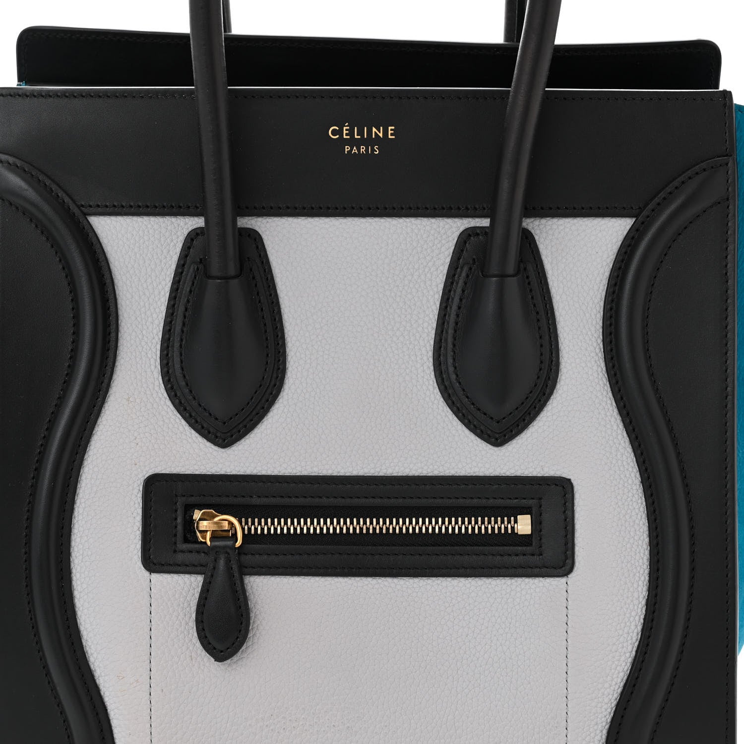 Celine Baby Grained Calfskin Nubuck Micro Tri-Color Luggage Light Grey 8 of 11