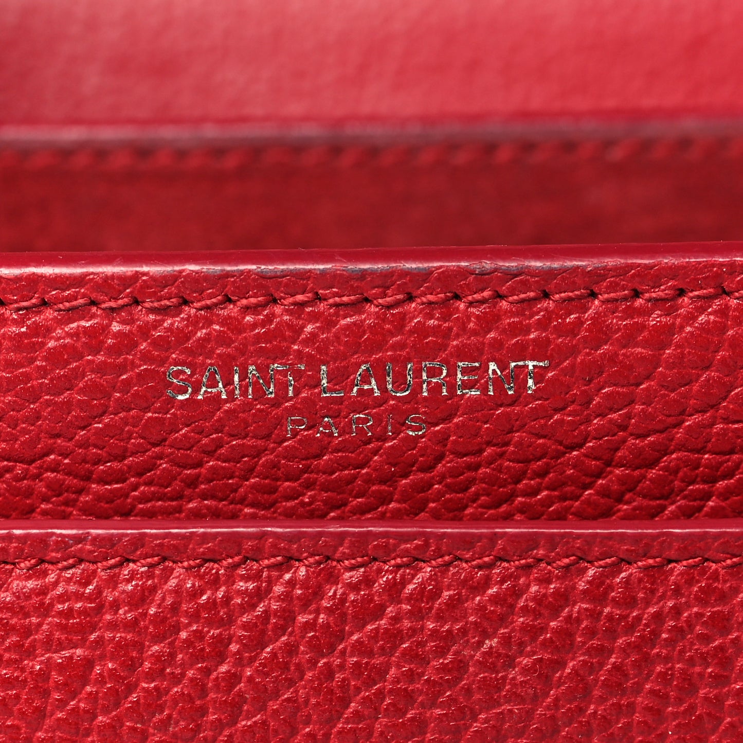 Grained Calfskin Medium Monogram Sunset Satchel Red