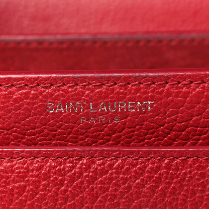 Saint Laurent Grained Calfskin Medium Monogram Sunset Satchel Red 5 of 16