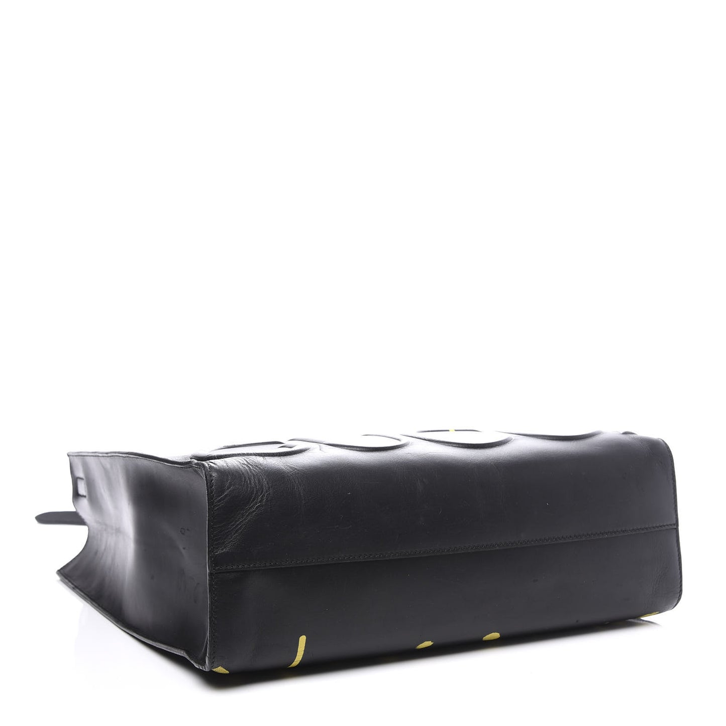 Calfskin GucciGhost Real Medium XL Tote Black Yellow
