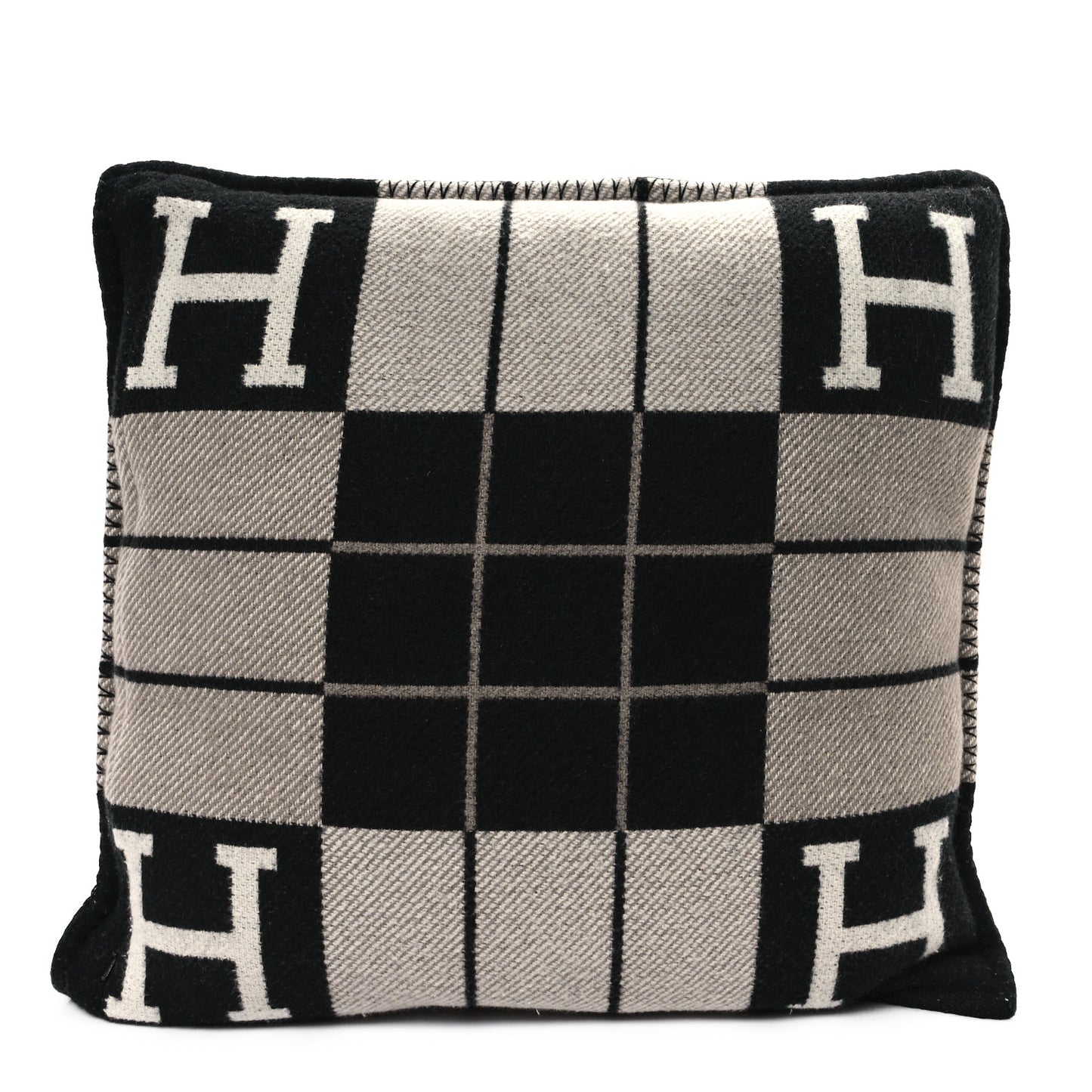 Wool Cashmere Avalon III Pillow PM Ecru Black