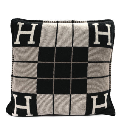 Hermes Wool Cashmere Avalon III Pillow PM Ecru Black 2 of 3
