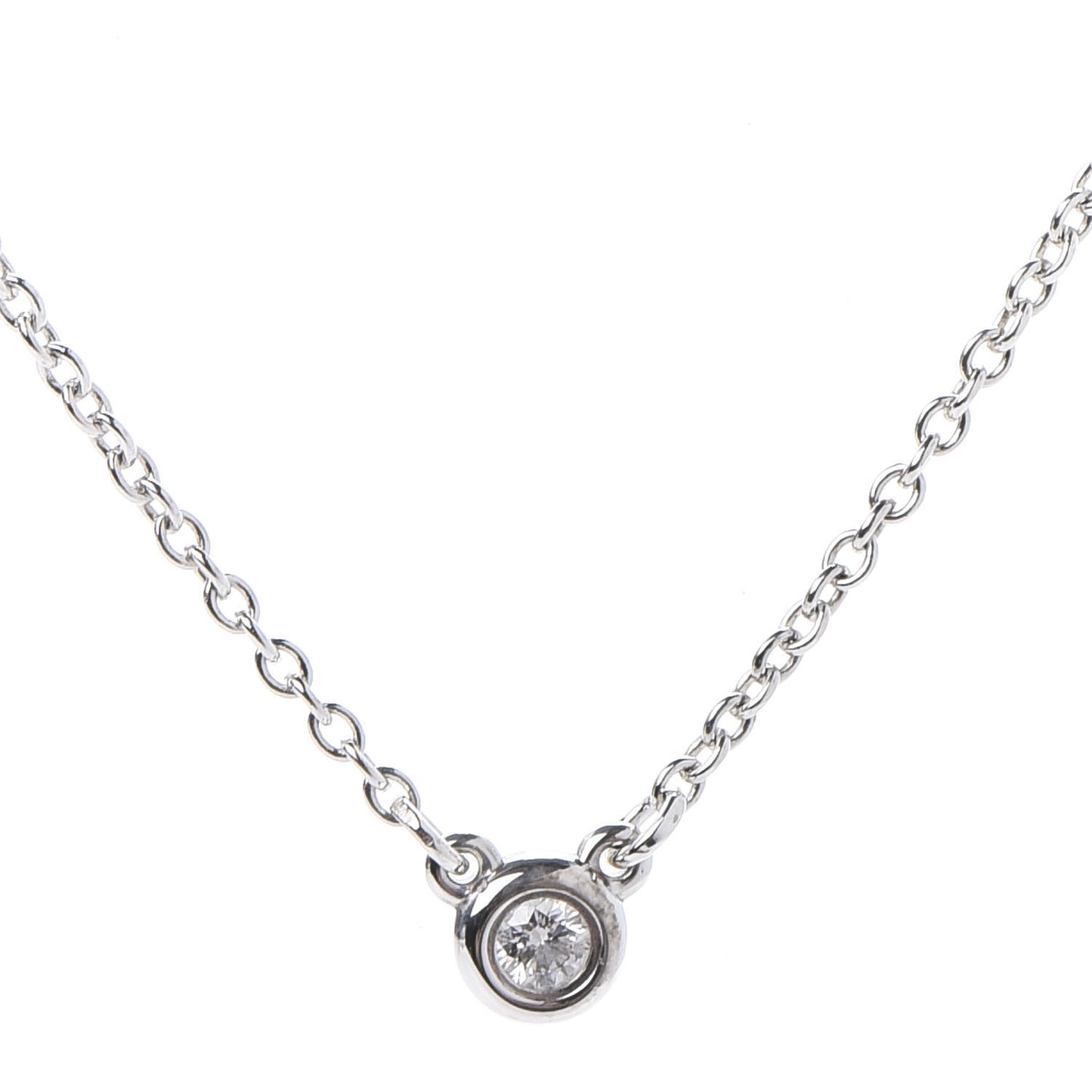 Sterling Silver Diamond .03ct Elsa Peretti Diamonds by the Yard Pendant Necklace