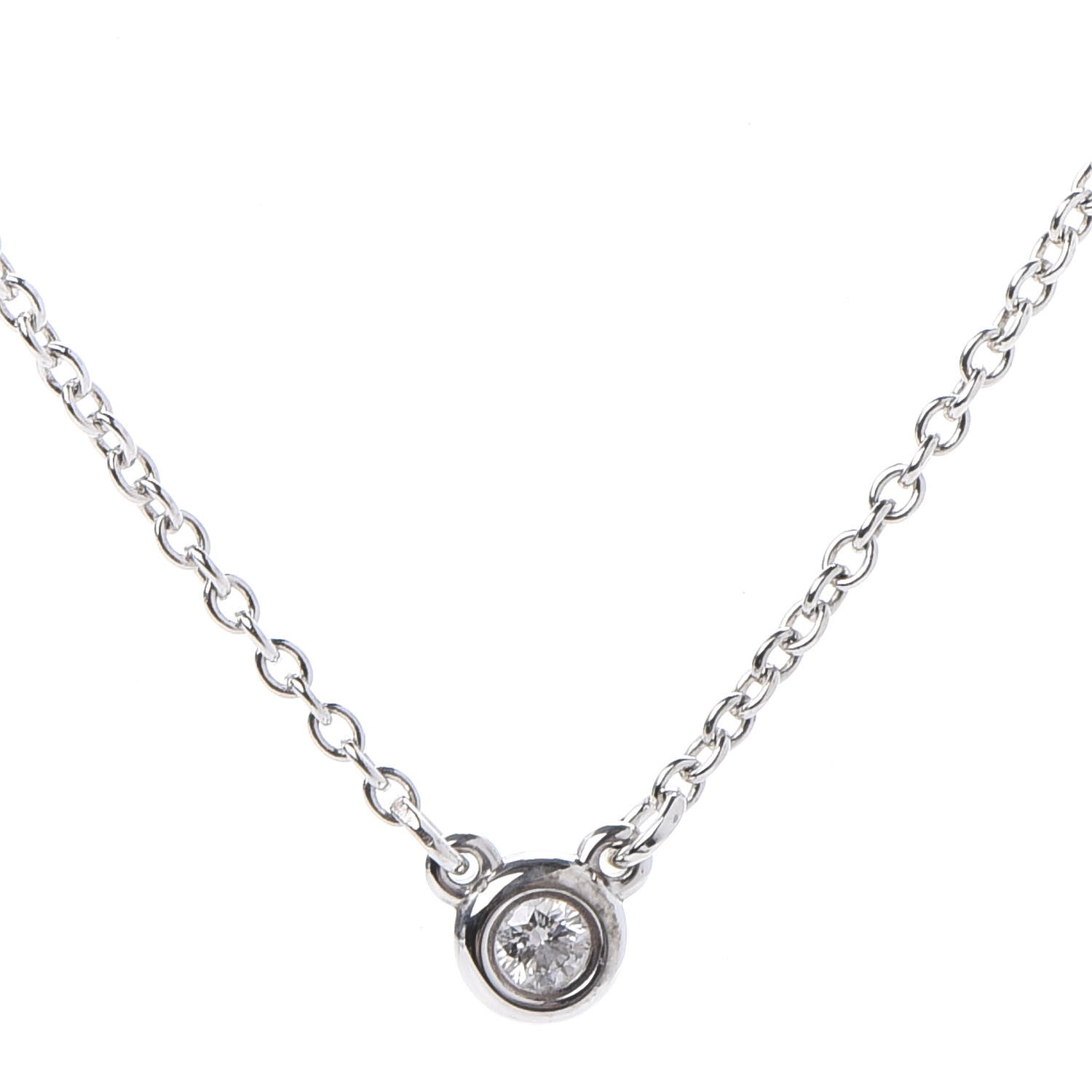 Tiffany Sterling Silver Diamond .03ct Elsa Peretti Diamonds by the Yard Pendant Necklace 4 of 7
