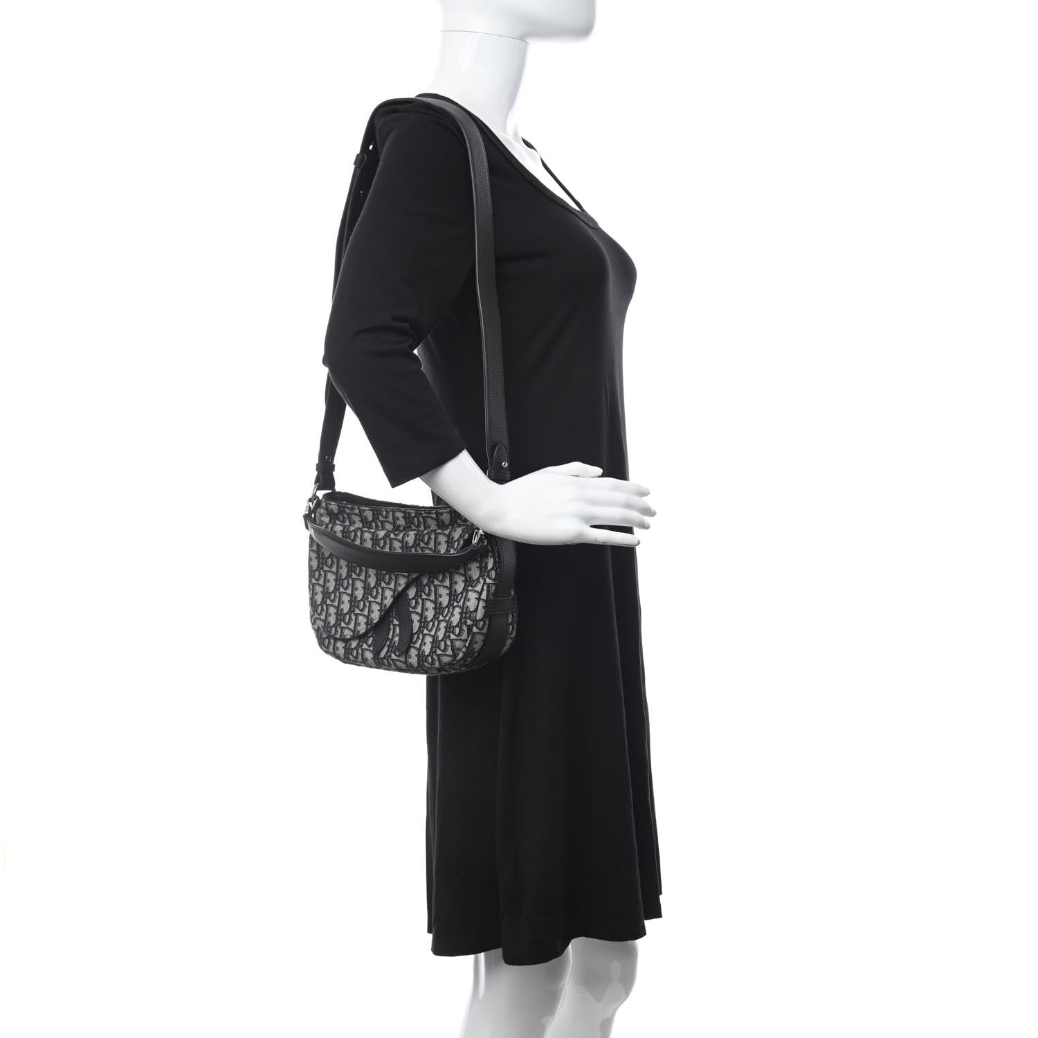 Christian Dior Oblique Mini Soft Saddle Bag Beige Black 2 of 11