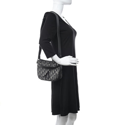 Christian Dior Oblique Mini Soft Saddle Bag Beige Black 2 of 11