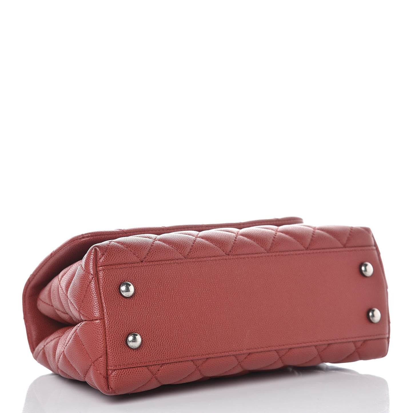 Caviar Quilted Mini Coco Handle Flap Dark Red