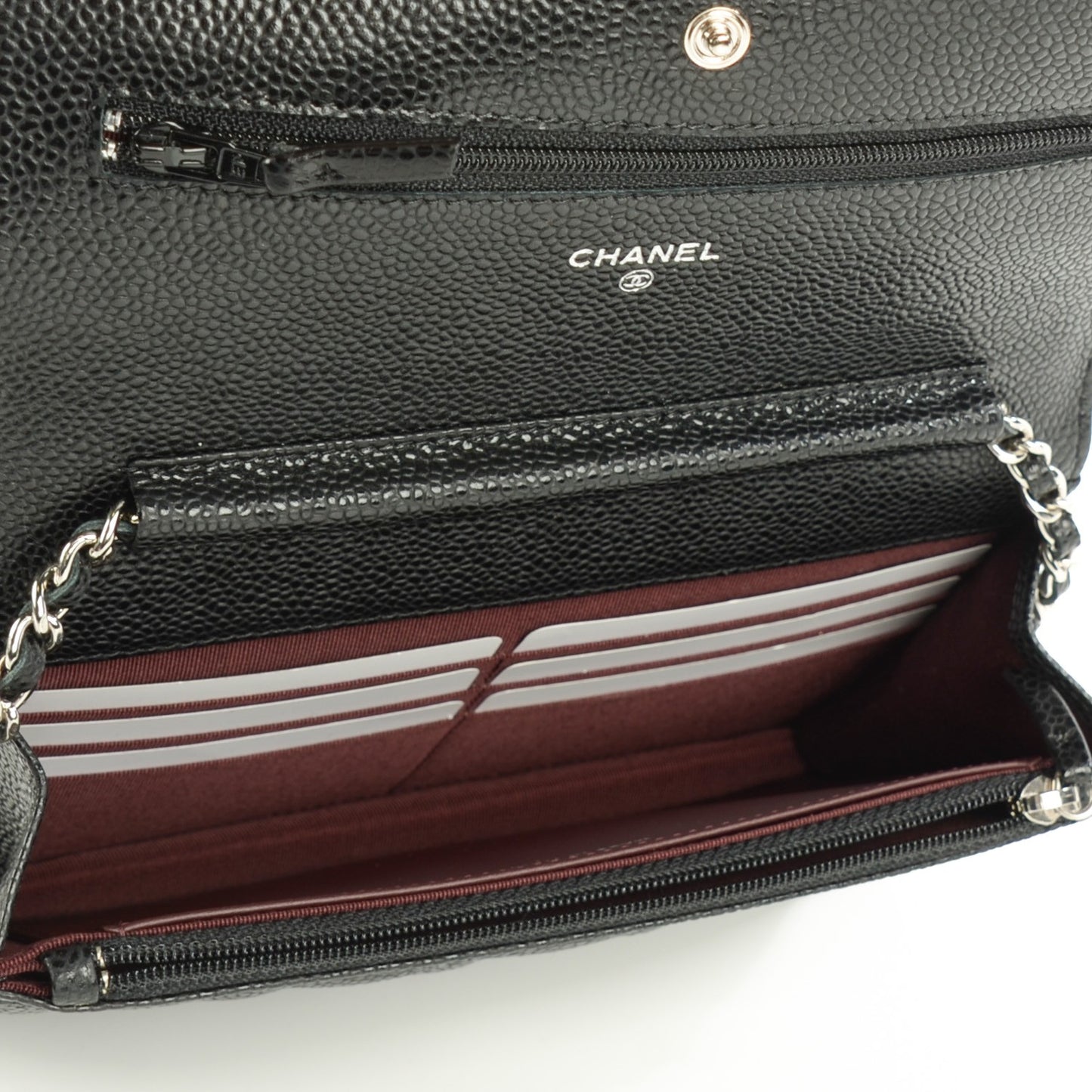 Caviar Quilted Wallet On Chain WOC Black