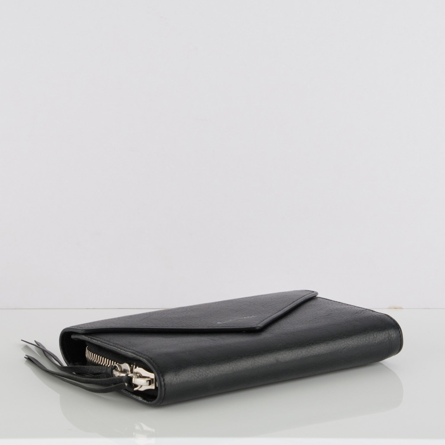 Balenciaga Calfskin Papier Money Zip Around Wallet Black 4 of 6