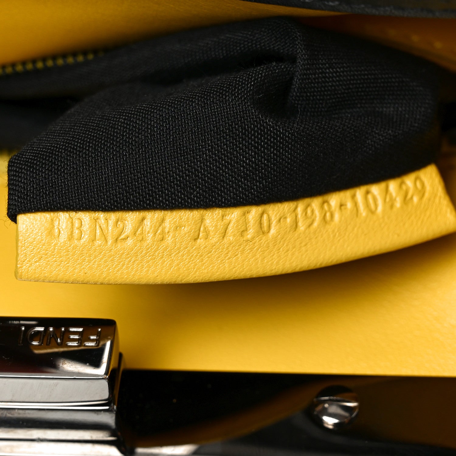 Fendi Nappa FF Mini Peekaboo Iconic Satchel Black Sunflower 7 of 10