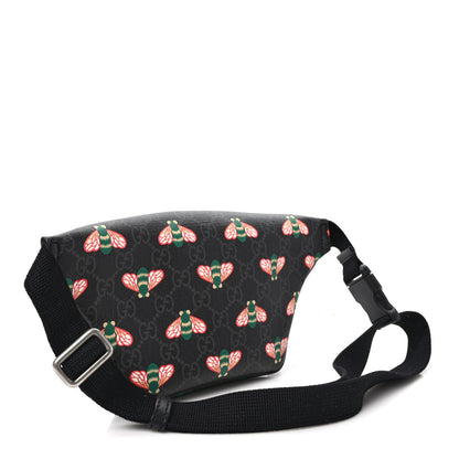 Gucci GG Supreme Monogram Bee Multicolor Appia Calfskin Belt Bag Black Multicolor 3 of 9