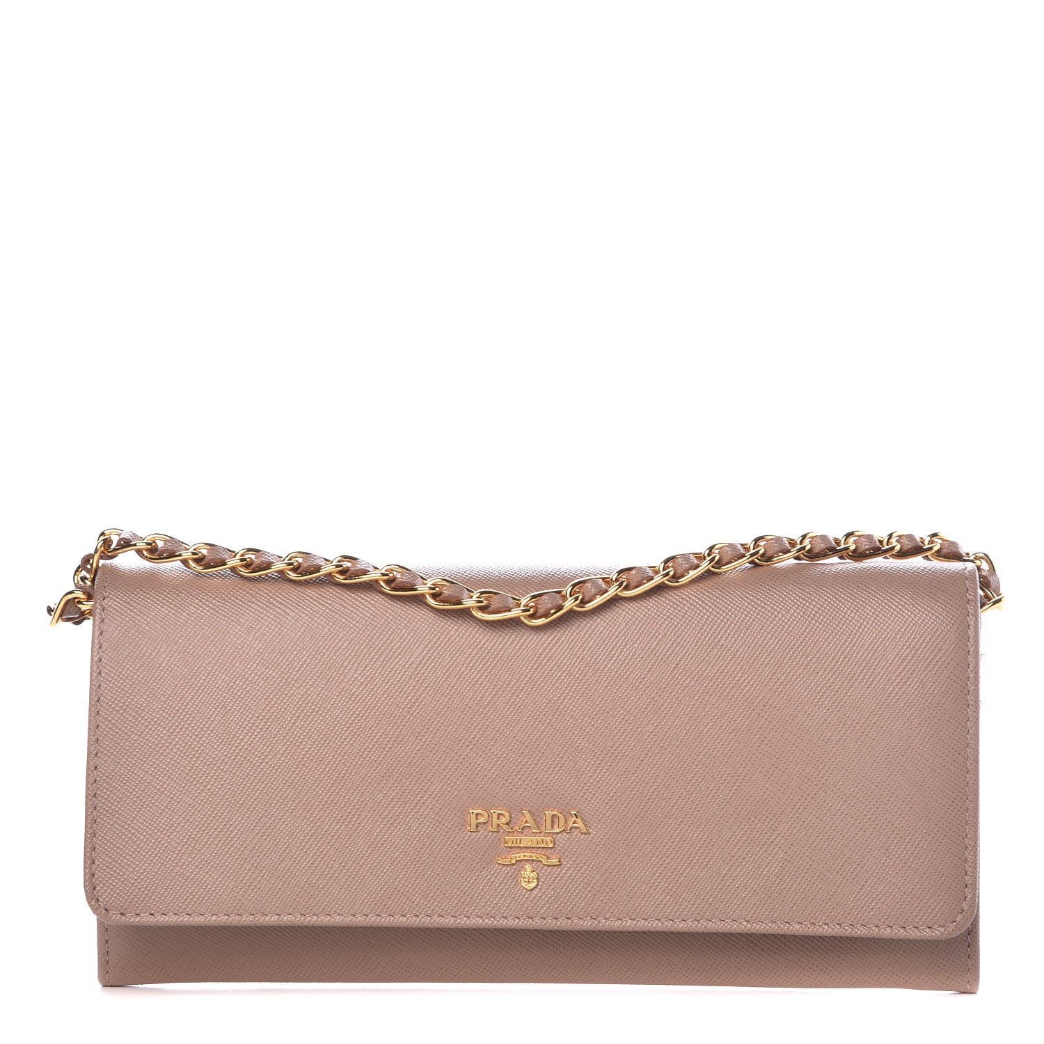 Prada Saffiano Metal Oro Chain Wallet Cammeo 1 of 8